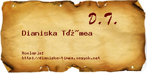 Dianiska Tímea névjegykártya