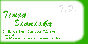 timea dianiska business card